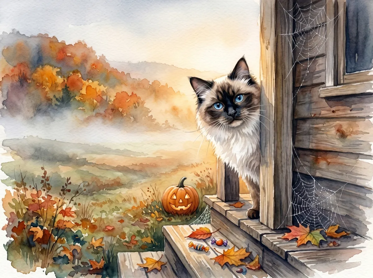 Ragdoll watercolor calendar month 10